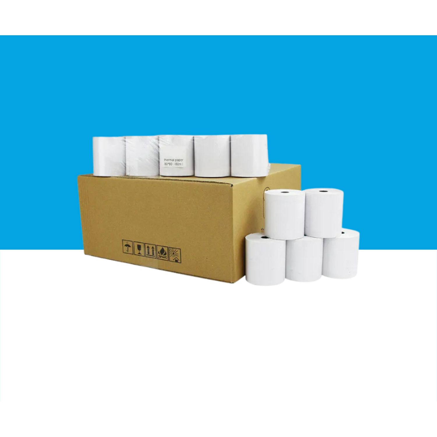 Kassa Bonrollen per doos - 50 stuks - 80 mm rol 75 M - Afbeelding 1